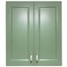 Corp superior 60 cu 2 usi cu scurgator de vase Zebra MDF verde drept